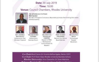 Makhanda Stakeholder Imbizo feedback session to be held 16 Sept 2019